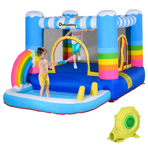 Rainbow bouncy castle - rainbow,