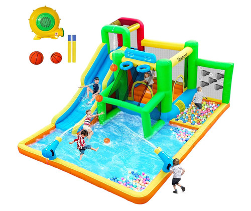 Inflatable bouncy castle with - bouncy,