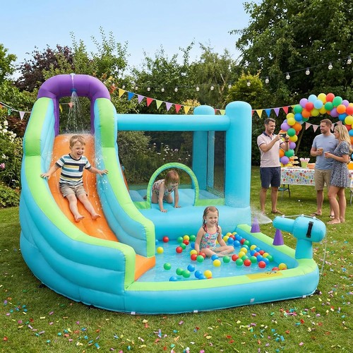 Bouncy castle with - bouncy, slide
