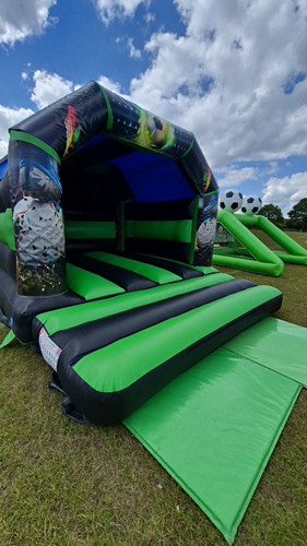 Green black bouncy castle - bouncy,