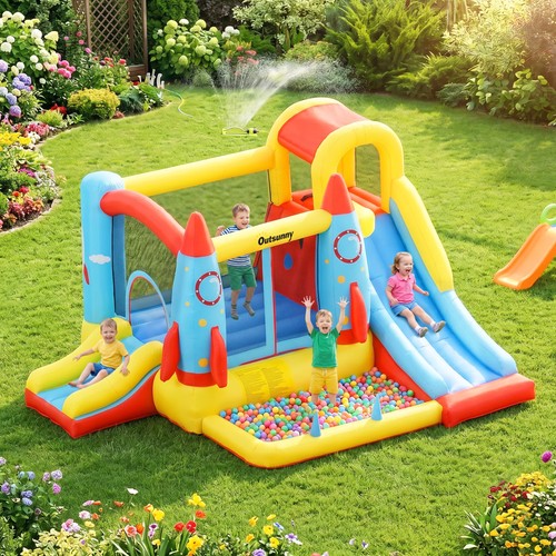 Bouncy castle with - castle, pool