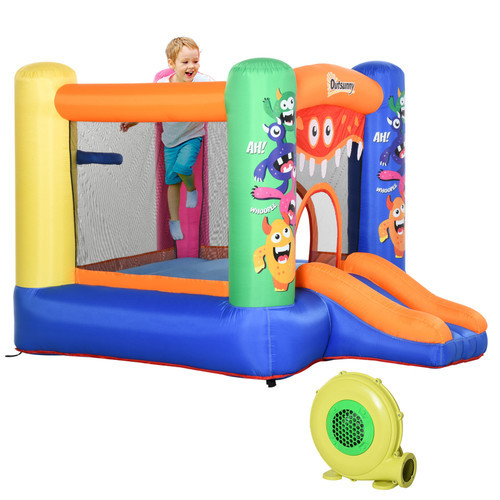 Bouncy castle with - castle, slide