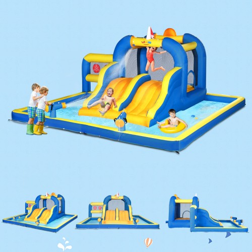 Bouncy castle with - castle, slides