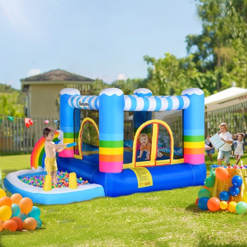 Kids rainbow bouncy castle - bouncy, &